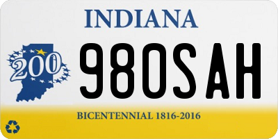 IN license plate 980SAH