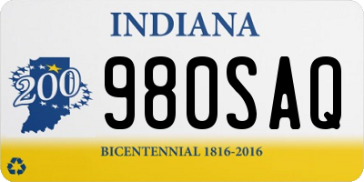 IN license plate 980SAQ