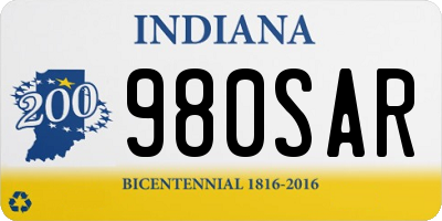 IN license plate 980SAR