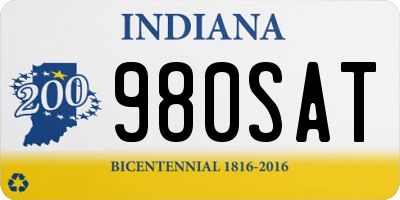 IN license plate 980SAT