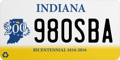 IN license plate 980SBA
