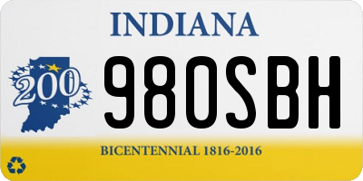 IN license plate 980SBH