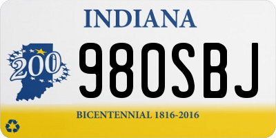 IN license plate 980SBJ