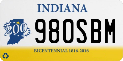 IN license plate 980SBM