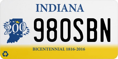 IN license plate 980SBN