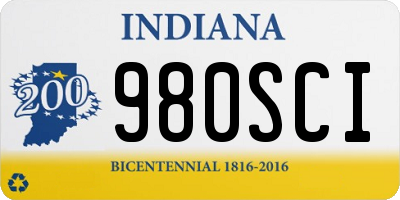 IN license plate 980SCI