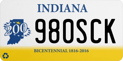 IN license plate 980SCK