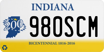 IN license plate 980SCM