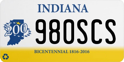 IN license plate 980SCS