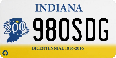 IN license plate 980SDG