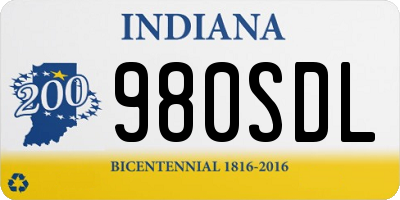 IN license plate 980SDL