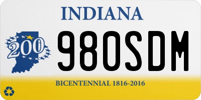 IN license plate 980SDM