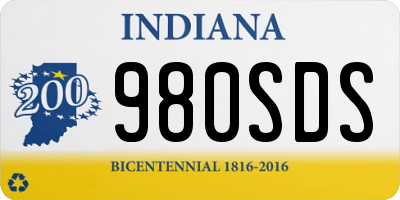 IN license plate 980SDS