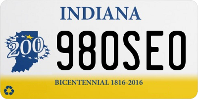 IN license plate 980SEO