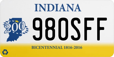 IN license plate 980SFF
