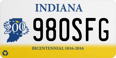 IN license plate 980SFG