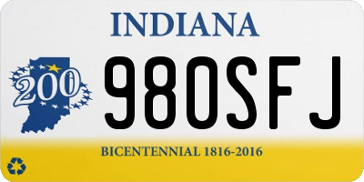 IN license plate 980SFJ