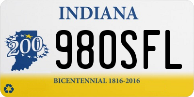 IN license plate 980SFL