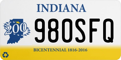 IN license plate 980SFQ