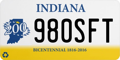 IN license plate 980SFT