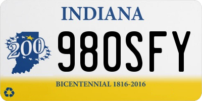 IN license plate 980SFY