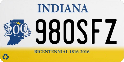IN license plate 980SFZ