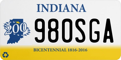 IN license plate 980SGA