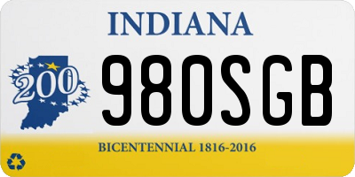 IN license plate 980SGB