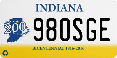 IN license plate 980SGE