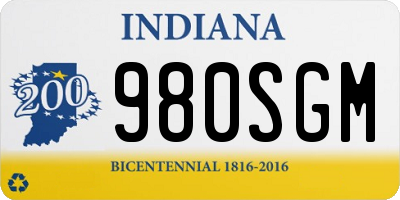 IN license plate 980SGM