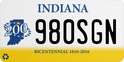 IN license plate 980SGN