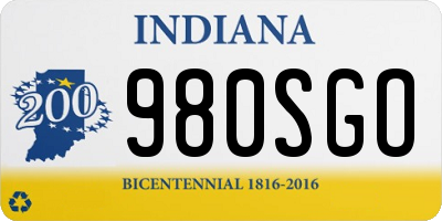 IN license plate 980SGO