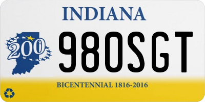 IN license plate 980SGT