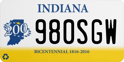 IN license plate 980SGW