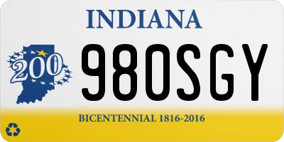 IN license plate 980SGY