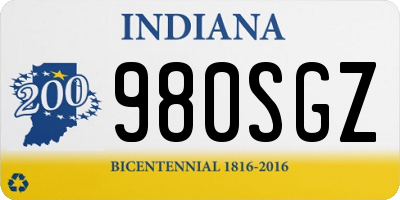IN license plate 980SGZ