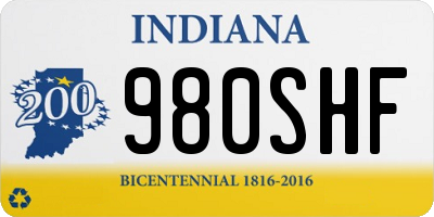 IN license plate 980SHF