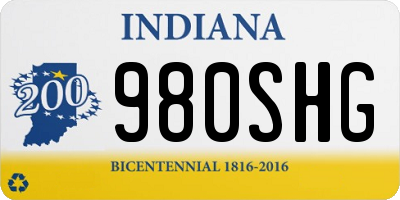 IN license plate 980SHG