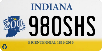 IN license plate 980SHS