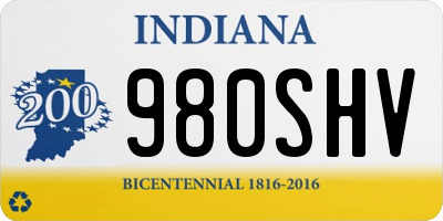 IN license plate 980SHV