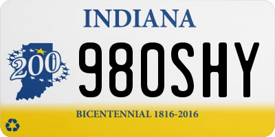 IN license plate 980SHY