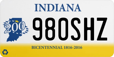 IN license plate 980SHZ