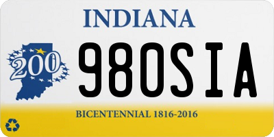 IN license plate 980SIA