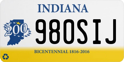 IN license plate 980SIJ