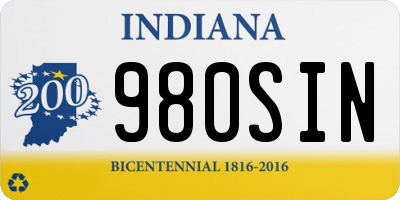 IN license plate 980SIN