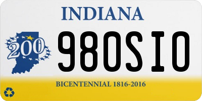 IN license plate 980SIO