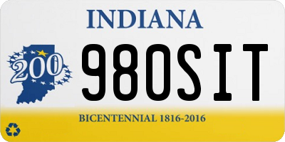 IN license plate 980SIT