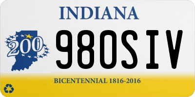IN license plate 980SIV