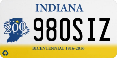 IN license plate 980SIZ