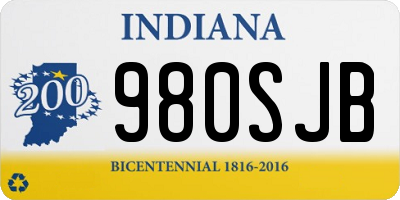 IN license plate 980SJB